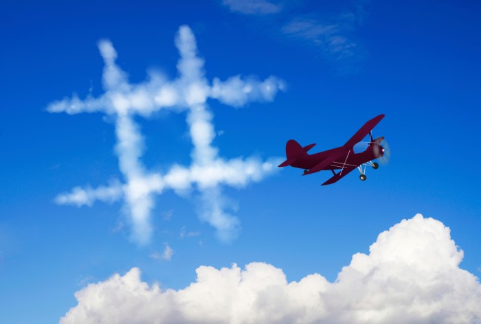 Hashtag symbol in the sky