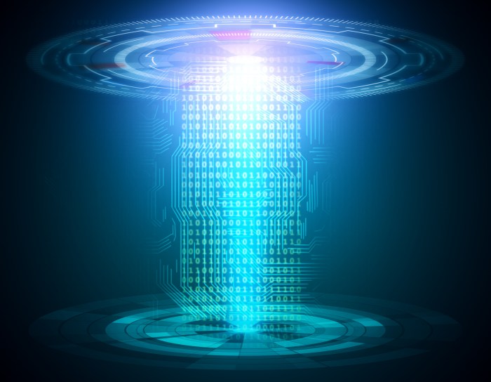 Blue teleportation station