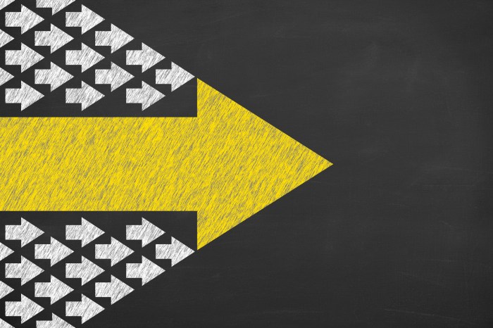 Leadership Concepts on Blackboard Background